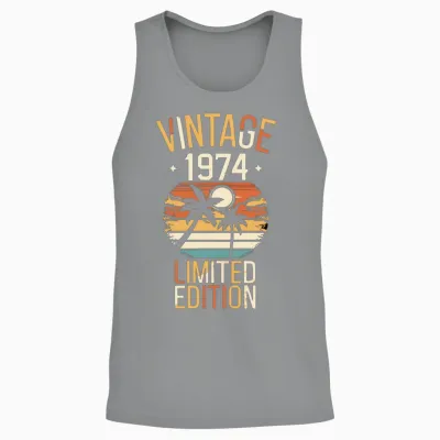 50th Birthday Vintage 1974 Limited Edition Gift Unisex Tank Top - Sport Grey