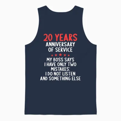 20 Year in Service 20 Year Anniversary Od Service Unisex Tank Top - Navy