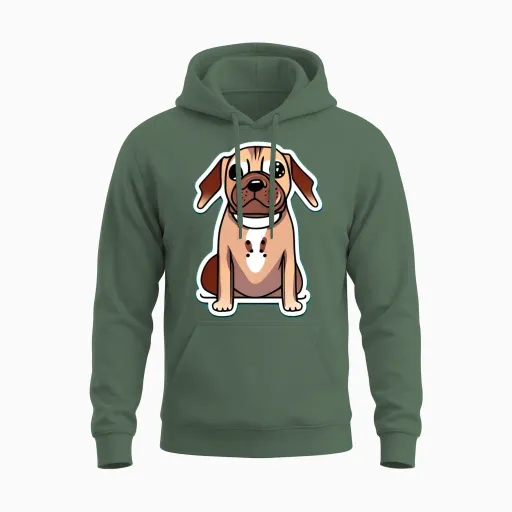 Dog Funny Cute, Dogs Puppy, Animal Dog Lover Unisex Hoodie - Military Green
