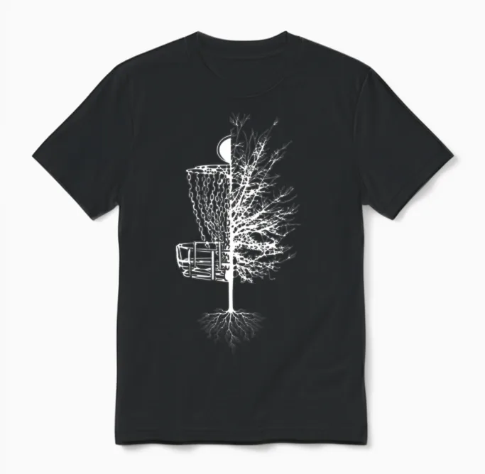 Disc Golf Baet Tree Frisbee Golf Unisex T-Shirt in Black
