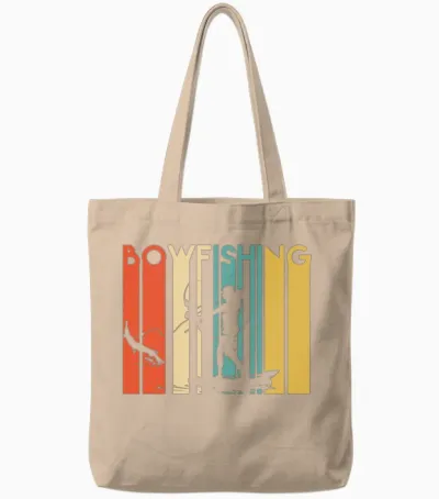 Retro Bowfishing Tote Bags - Natural