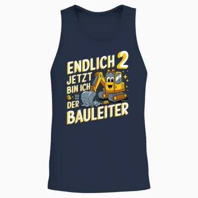 Endlich 2 – Jetzt Bin Ich Der Bauleiter Geburtstagsmotiv Unisex Tank Top - Navy