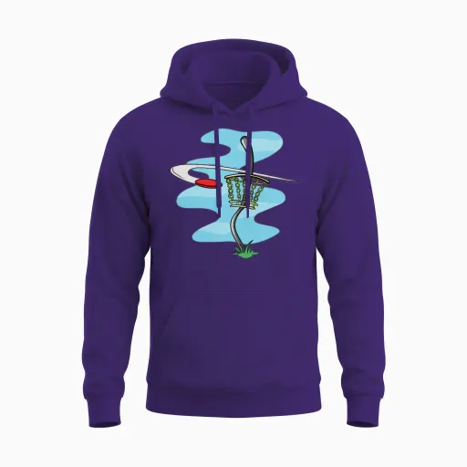 Disc Golf Unisex Hoodie in Purple