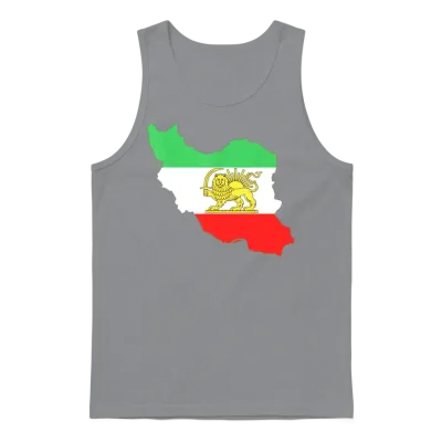 Persian Lion & Iran Map Unisex Tank Top - Sport Grey