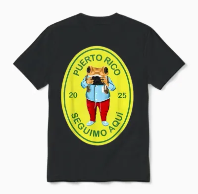 Graphic Funny Frog Retro Deb Tirar Unisex Adults Puerto Rico Frog Concho Retro 2025 T-Shirt Black Small Unisex T-Shirt - Black
