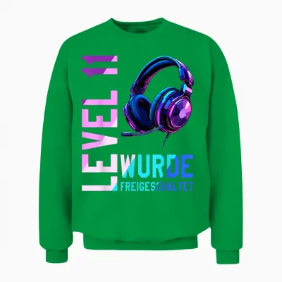 11. Geburtstag Junge Mädchen 11 Jahre Level 11 Unisex Sweatshirt - Irish Green