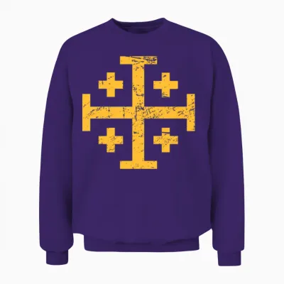Cross of Jerusalem | Renaissance Festival Unisex Sweatshirt - Purple