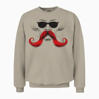 Majestic Big Mustache Unisex Sweatshirt - Sand