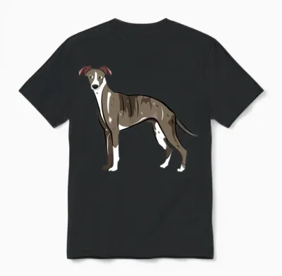 Whippet Dog Unisex T-Shirt - Black