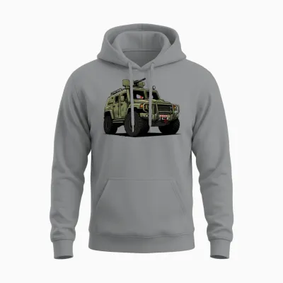 Retro Military Vehicle Unisex Hoodie - Sport Grey