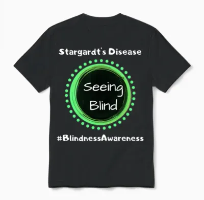 Stargardt S Disease (seeing Blind) Awareness Unisex T-Shirt - Black
