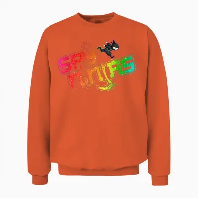 Ninja and Spy - Kids Birthday Ninja Boy Girl Unisex Sweatshirt - Orange