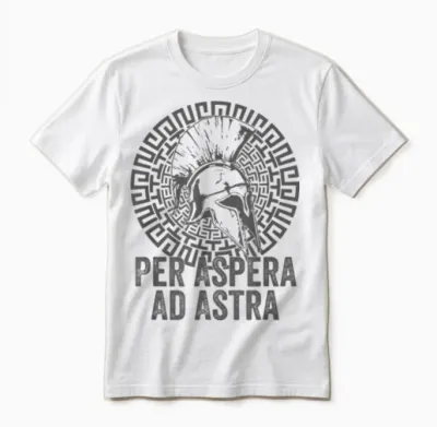 Stoische Philosophie Grau Hellenistisch per Aspera Ad Astra Unisex T-Shirt - White