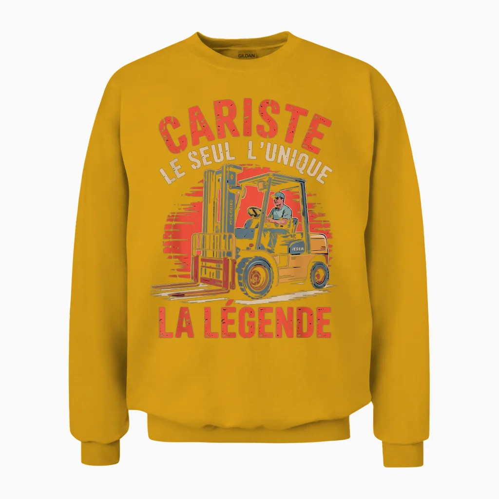Cariste Man Humour Gift Funny Funny Unisex Sweatshirt in Gold