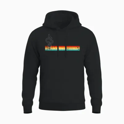 Snake Retro Unisex Hoodie - Black