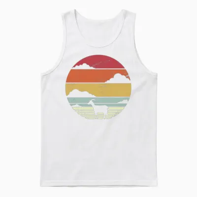 Goat Retro Unisex Tank Top - White