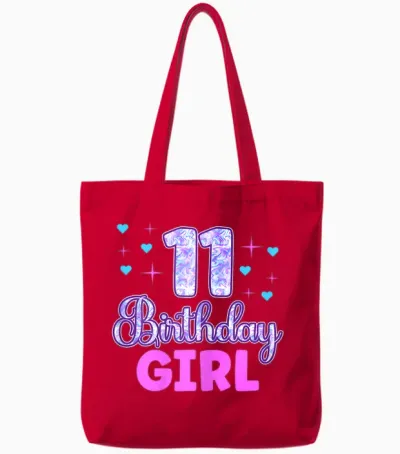 11 Birthday Girl - 11. Geburtstag Mädchen Tote Bags - Red