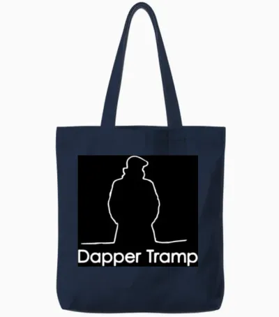 Dapper Tramp Black Logo Print Tote Bags - Navy