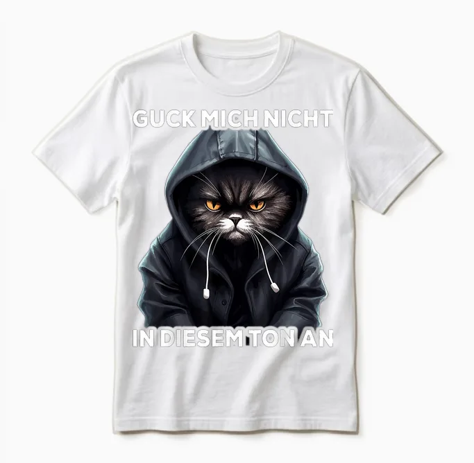 Spruch Katze Geschenk I Guck Mich Nicht in Diesem Ton An Unisex T-Shirt in White
