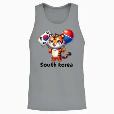 Südkorea T-Shirt Korea Flagge Für Männer/frauen/jugendliche/kinder Unisex Tank Top - Sport Grey