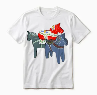 Dala Horses Unisex T-Shirt - White