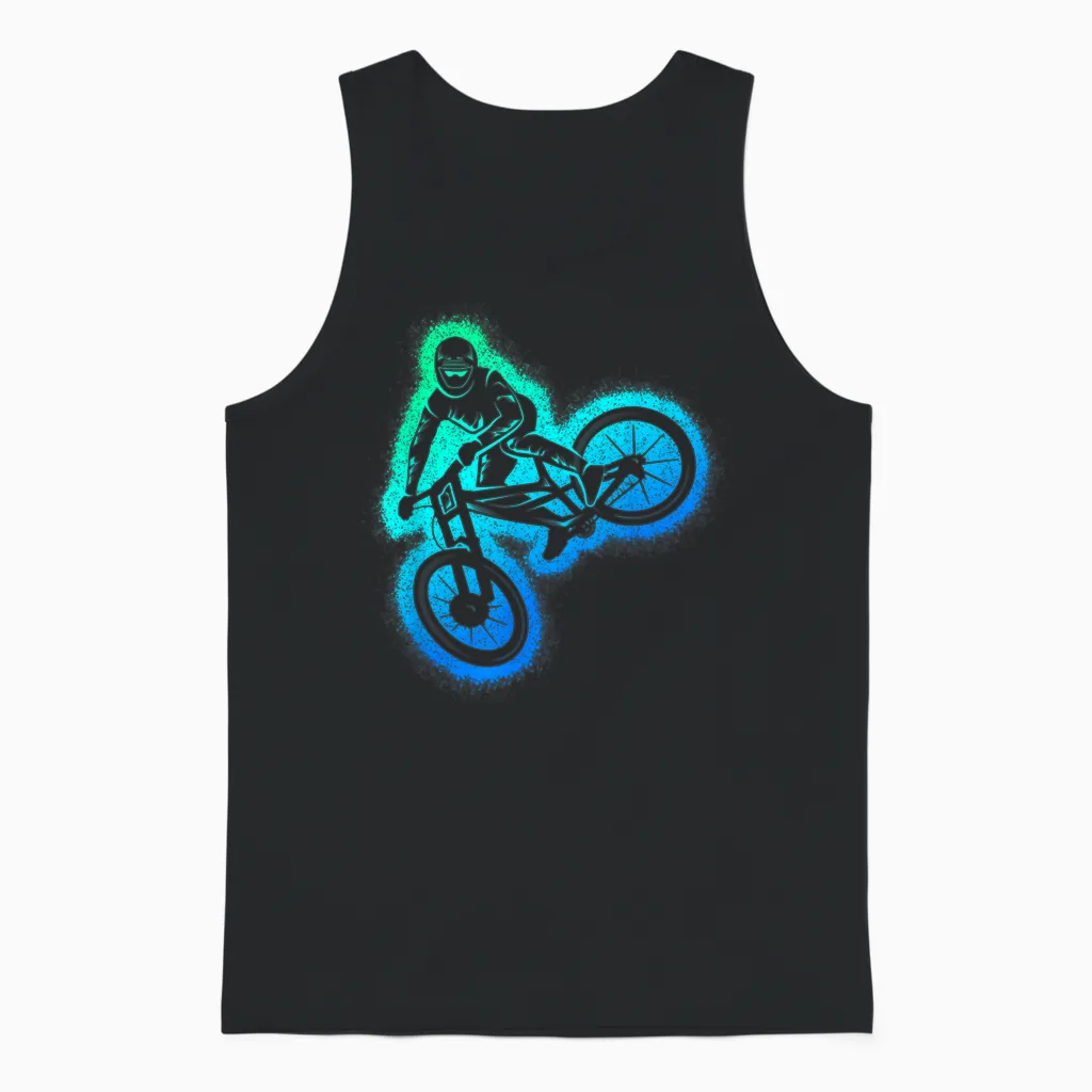 Mtb Mountain Bike Downhill Kinder Herren Jungen Mountainbike Unisex Tank Top in Black