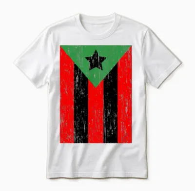 Afro Boricua Flag Puerto Rico Africa Roots Pride Unisex T-Shirt - White
