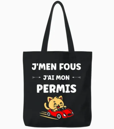 I Don't Care I Have My License Young Humor Driving License Tote Bags - Black