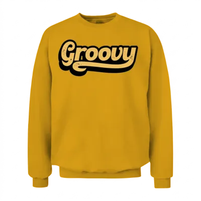 Groovy Retro Style Unisex Sweatshirt - Gold