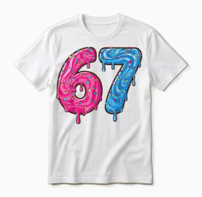 67 Costume Six Seven Meme Number 6 7 on It Youth Teen Boys Unisex T-Shirt - White