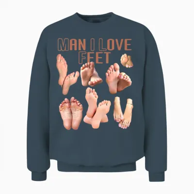 Milf Man I Love Feet Lustig Unisex Sweatshirt - Dark Heather