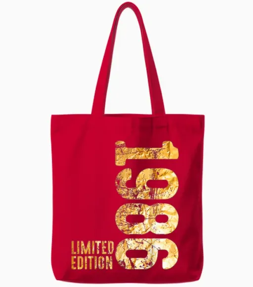 40th Birthday Man Woman 40 Years 1986 Decorative Gift Funny Tote Bags - Red