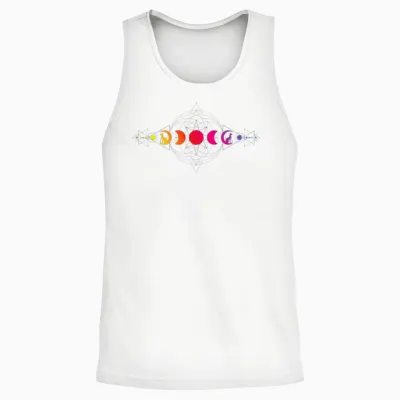 Psychedelic Acid Folk Trance Rock Edm Festival Goa Rave T-Shirt, Black Unisex Tank Top - White