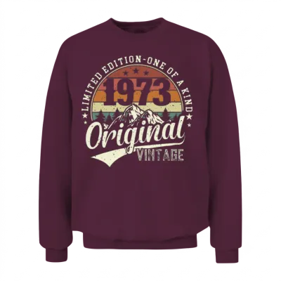 Vintage 1973 Limited Edition Gift Unisex Sweatshirt - Maroon