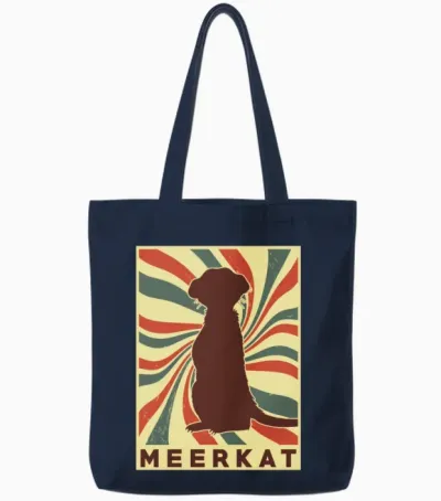 Meerkat Retro Vintage Tote Bags - Navy