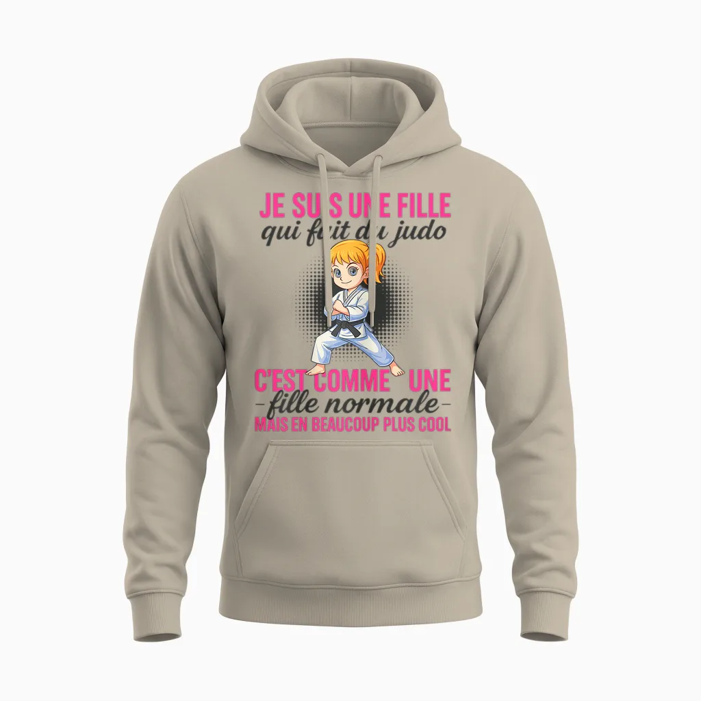 I'm a Girl Who Makes Normal Judo but Coolest Unisex Hoodie in Sand