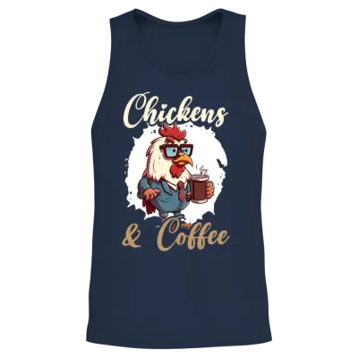 Chicken Farmer Chicken Whisperer Coffee Drinker Unisex Tank Top - Navy