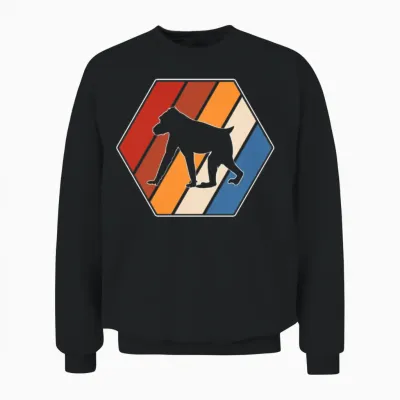 Monkey Retro Unisex Sweatshirt - Black
