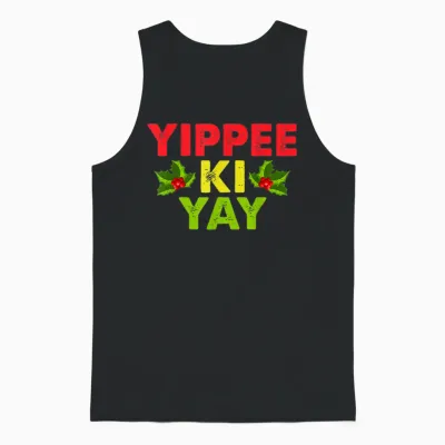 Yippee-Ki-Yay Design Unisex-Adults Funny Christmas T-Shirt, Black, Small Unisex Tank Top - Black