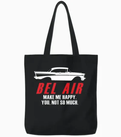 Bel Air Make Me Happy You Not So Much Tote Bags - Black