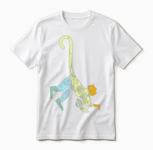 Monkey Retro Unisex T-Shirt in White