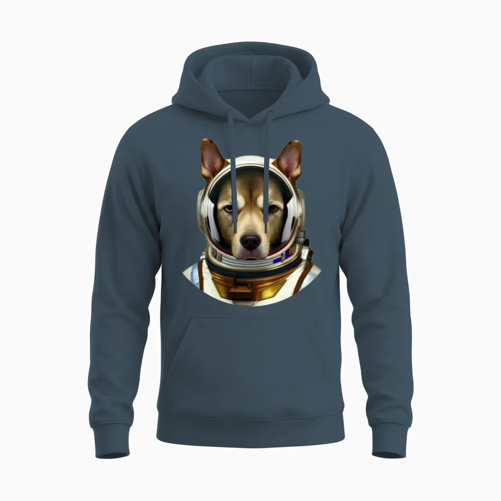 Astronauts Mission Dog Lovers Gift Unisex Hoodie in Dark Heather