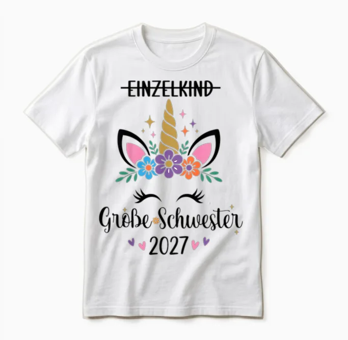 Kinder Big Sister 2027 Einzelkind Große Schwester 2027 Unisex T-Shirt in White