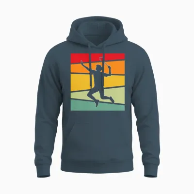 Badminton Retro Unisex Hoodie - Dark Heather