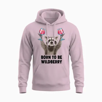 Born to Be Wildberry Lillet X New Pedro Girls' Evening Jga T-Shirt, White Unisex Hoodie - Light Pink