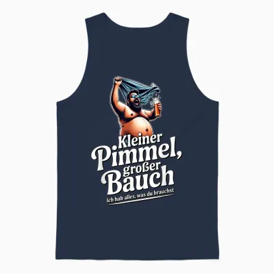 Kleiner Pimmel Großer Bauch , Malle Party , Jga Unisex Tank Top - Navy