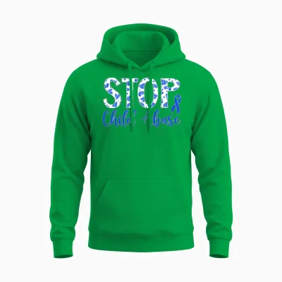 Stop Child Abuse Prevention Month Child Abuse Unisex Hoodie - Irish Green
