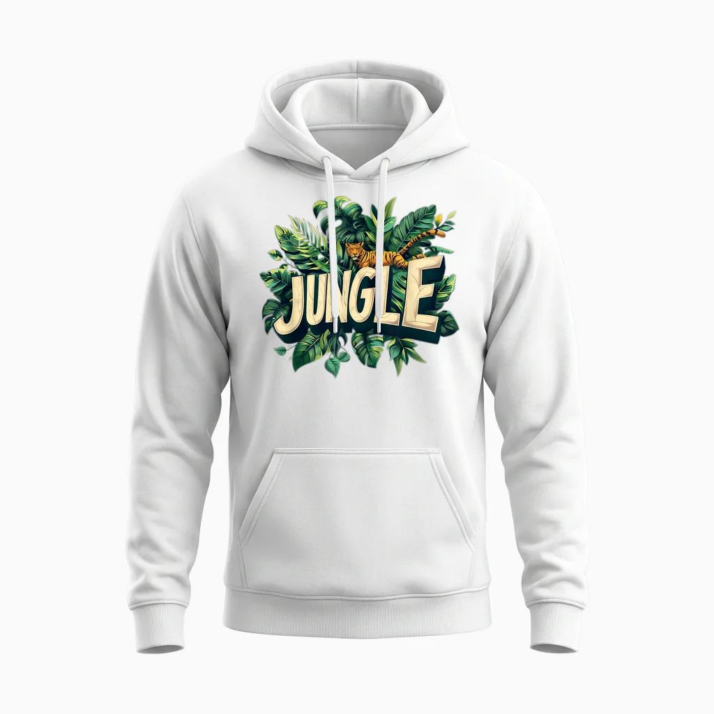 Jungle Adventure Costume for All Ages T-Shirt, Black Unisex Hoodie in White