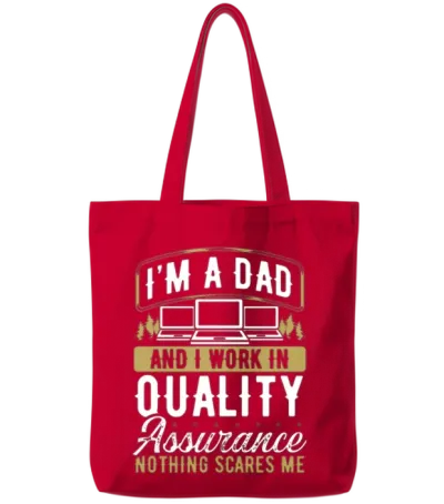Quality Assurance Fathers Day Qa Engineering Dad Tote Bags - Red