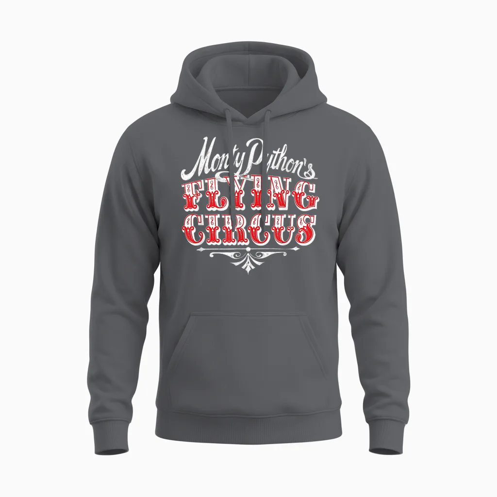 Monty Python Flying Circus Red Unisex Hoodie in Charcoal